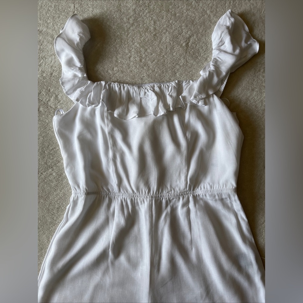 Francesca’s Collection Ruffled Wide Leg Jumpsuit Cover Up - Picture 1 of 6